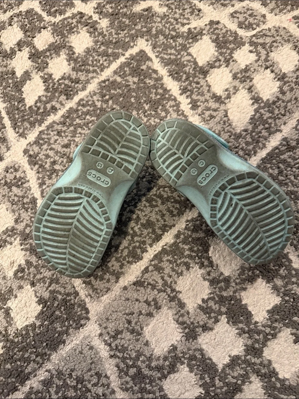 CROCS Kids' Light Blue Frozen Slip-On Clogs with Charm Accents